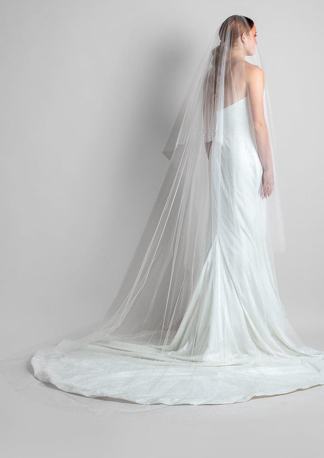 Makenna Two-Tier Pearl Trimmed Cathedral Veil