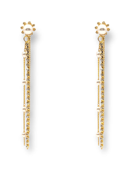 Maxie Crystal and Pearl Drop Earrings