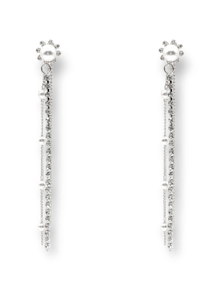 Maxie Crystal and Pearl Drop Earrings
