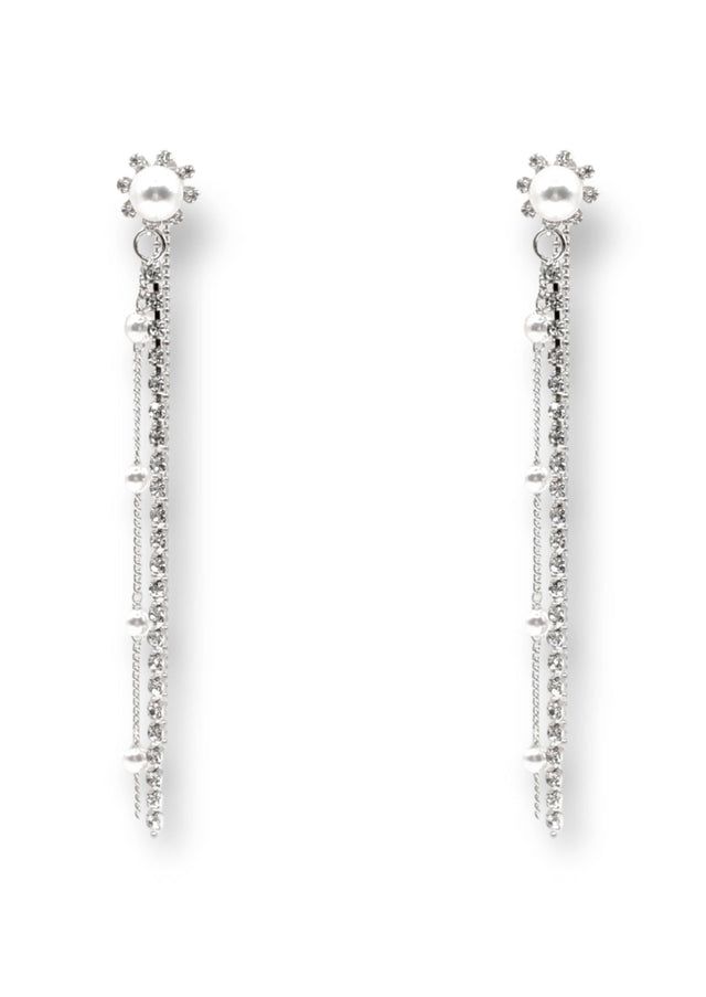 Maxie Crystal and Pearl Drop Earrings