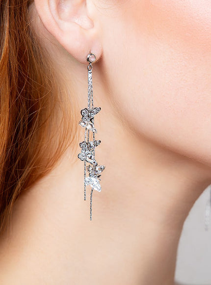 Meadow Crystal Butterfly Drop Earrings