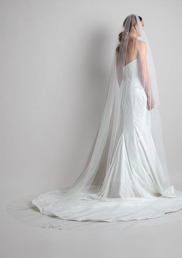 Mikaela Cathedral Butterfly Crystal Veil