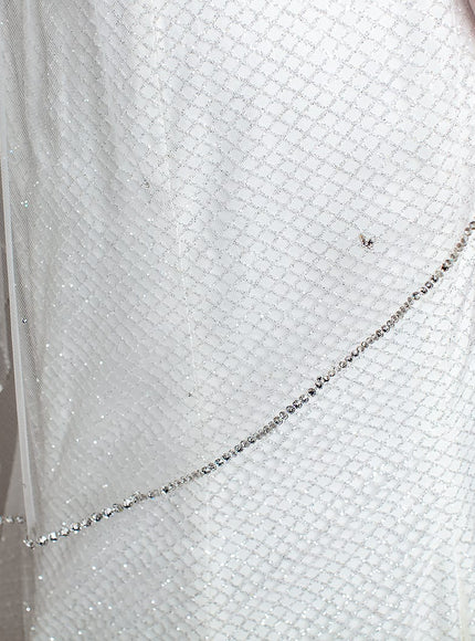 Mimi Fingertip Crystal Veil with Butterflies