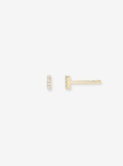 Zoe Lev Mini Diamond Bar Stud Earrings