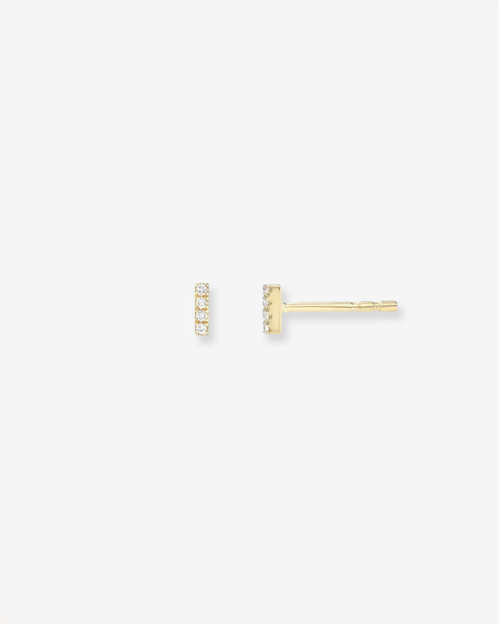 Zoe Lev Mini Diamond Bar Stud Earrings
