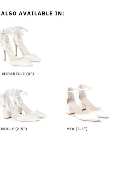 Bella Belle Mirabelle Ivory Ankle Strap Pearl Bow Heels