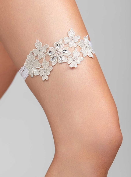 Daya Metallic Floral Garter