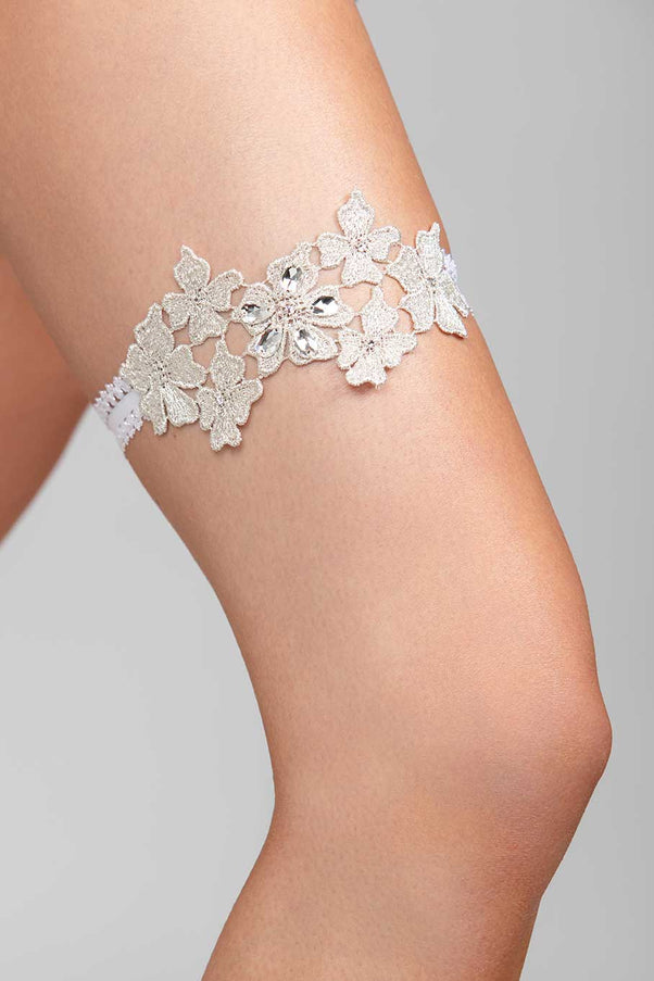 Daya Metallic Floral Garter