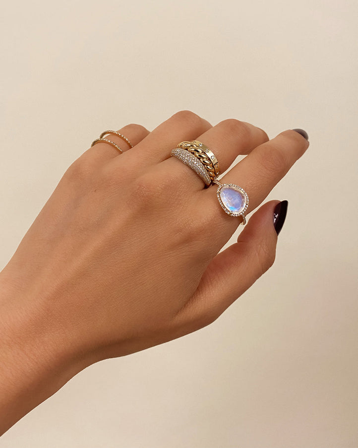 Zoe Lev Diamond Moonstone Ring