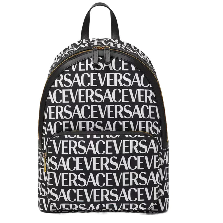 Versace Men's Allover Logo Canvas Backpack