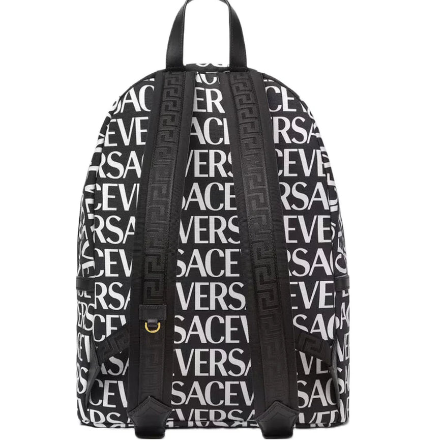 Versace Men's Allover Logo Canvas Backpack