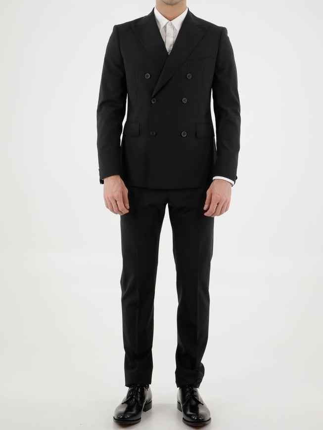 Tonello Black Wool Two-piece Suit - Ellie Belle