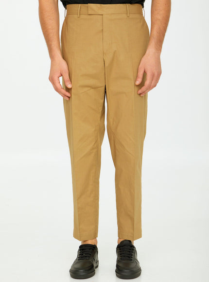 Pt Torino Beige Cotton Trousers - Ellie Belle