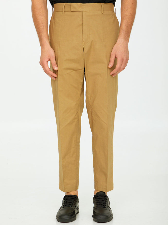 Pt Torino Beige Cotton Trousers - Ellie Belle