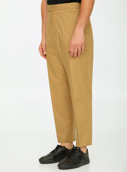 Pt Torino Beige Cotton Trousers - Ellie Belle