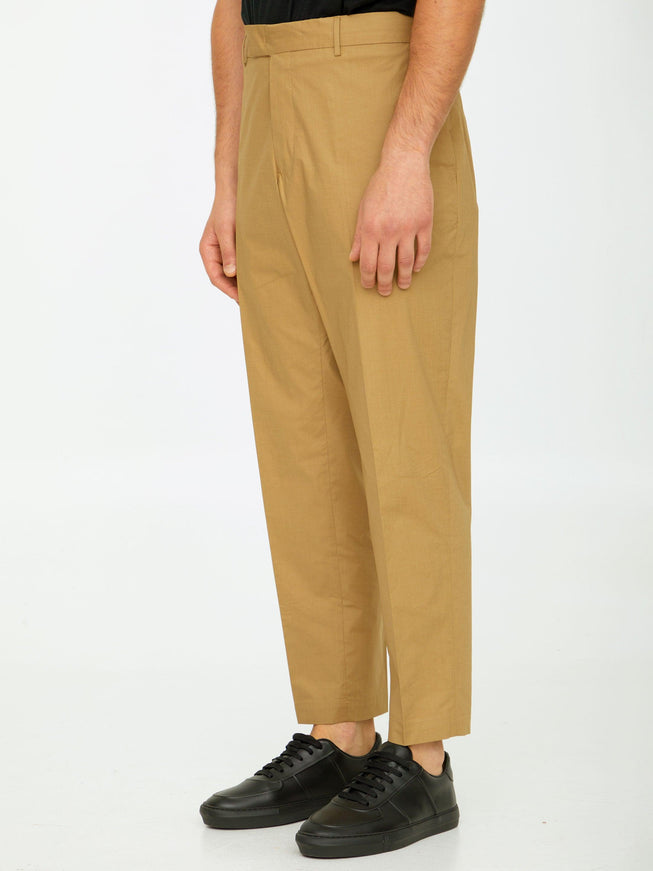 Pt Torino Beige Cotton Trousers - Ellie Belle