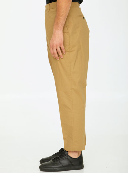 Pt Torino Beige Cotton Trousers - Ellie Belle