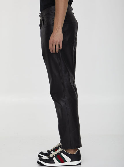 Gucci Shiny Leather Trousers