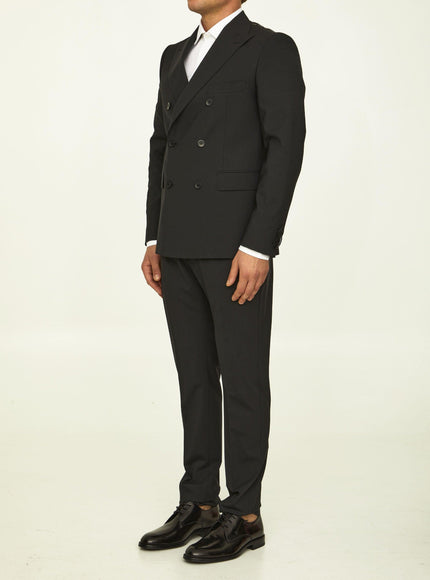 Tonello Black Stretch Wool Suit - Ellie Belle