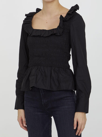 Ganni Cotton Poplin Blouse - Ellie Belle