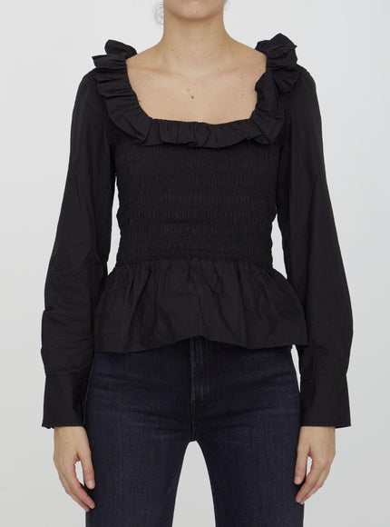 Ganni Cotton Poplin Blouse - Ellie Belle