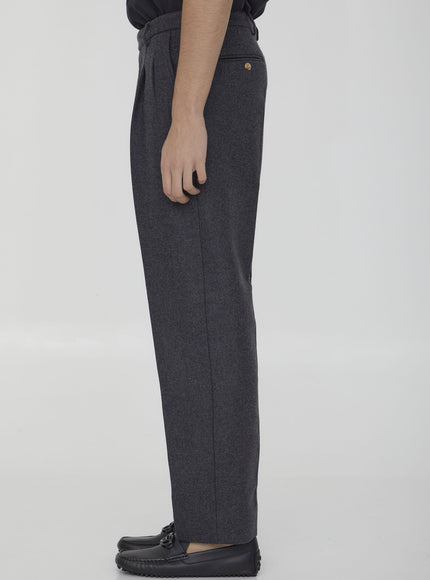 Gucci Wool Mohair Formal Pant In Gray