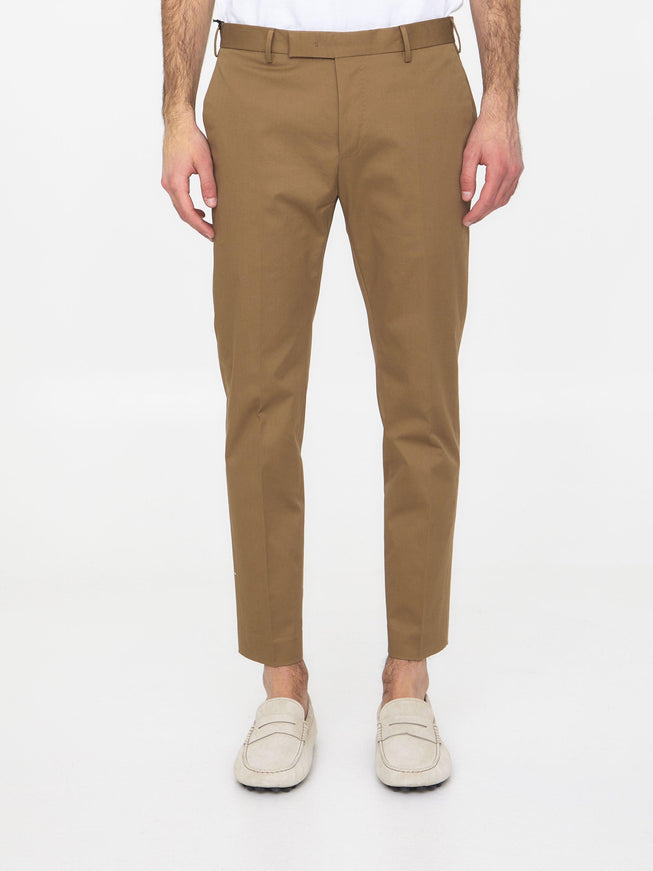 Pt Torino Beige Gabardine Trousers - Ellie Belle