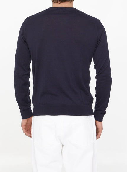 John Smedley Blue Cotton Jumper - Ellie Belle