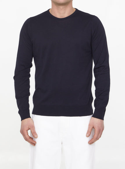 John Smedley Blue Cotton Jumper - Ellie Belle