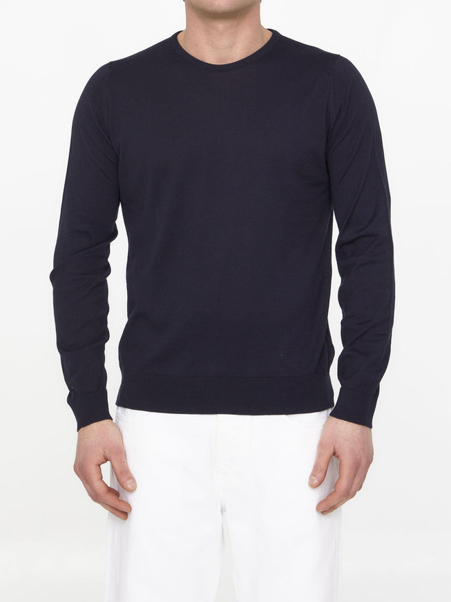 John Smedley Blue Cotton Jumper - Ellie Belle