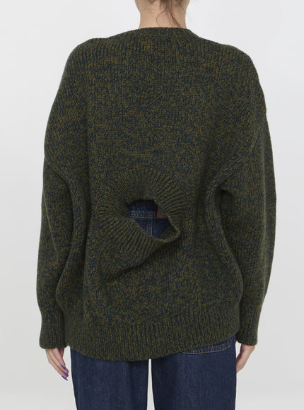 Loewe Trompe L'oeil Sweater in Green Wool