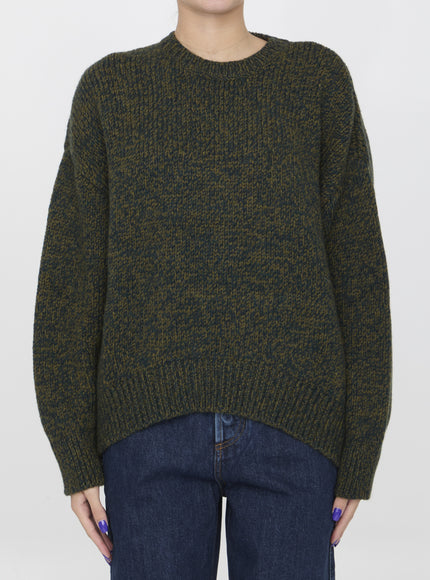 Loewe Trompe L'oeil Sweater in Green Wool