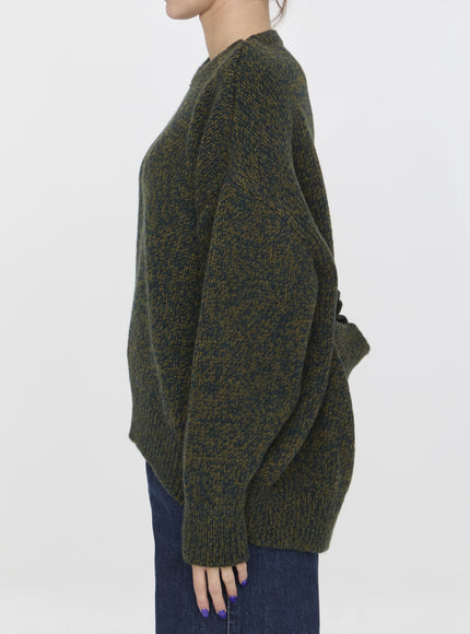 Loewe Trompe L'oeil Sweater in Green Wool