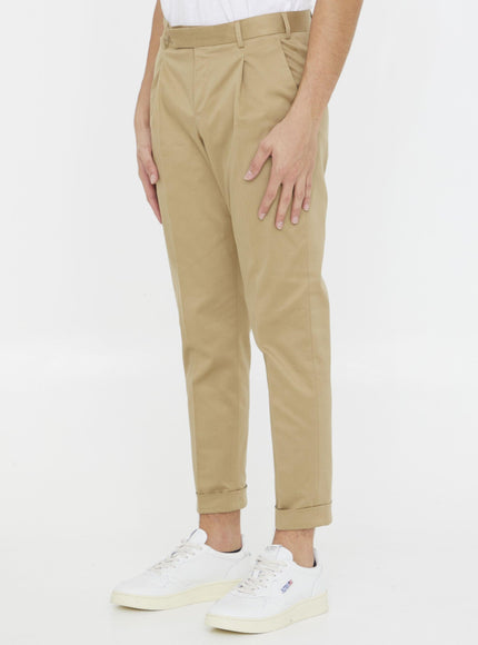 Pt Torino Beige Cotton Trousers - Ellie Belle