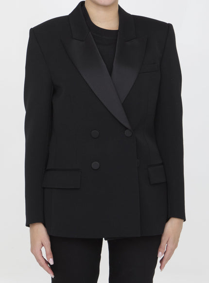 Saint Laurent Tuxedo Jacket In Grain De Poudre - Ellie Belle