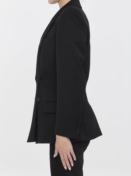 Saint Laurent Tuxedo Jacket In Grain De Poudre - Ellie Belle