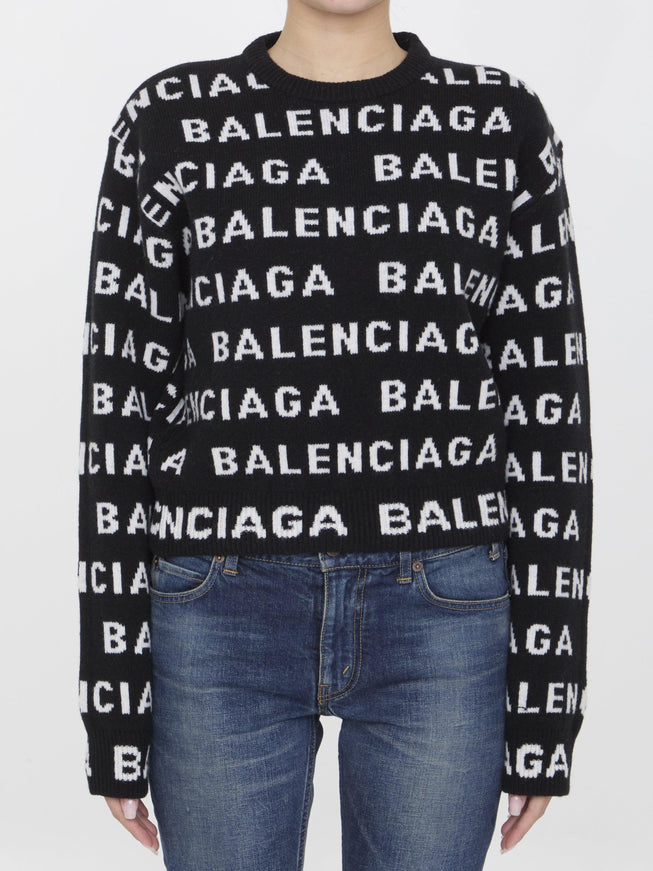 Balenciaga Allover Logo Sweater - Ellie Belle