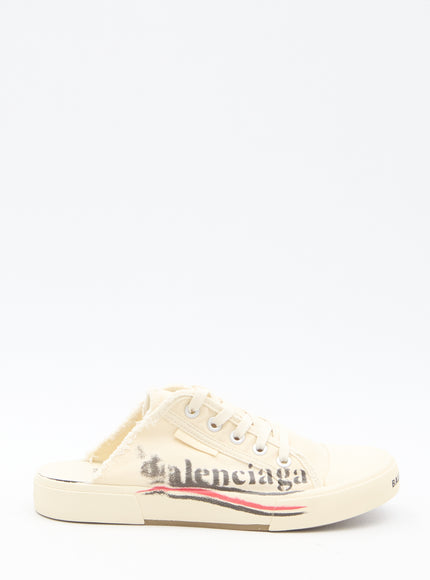 Balenciaga Paris Logo Print Mules