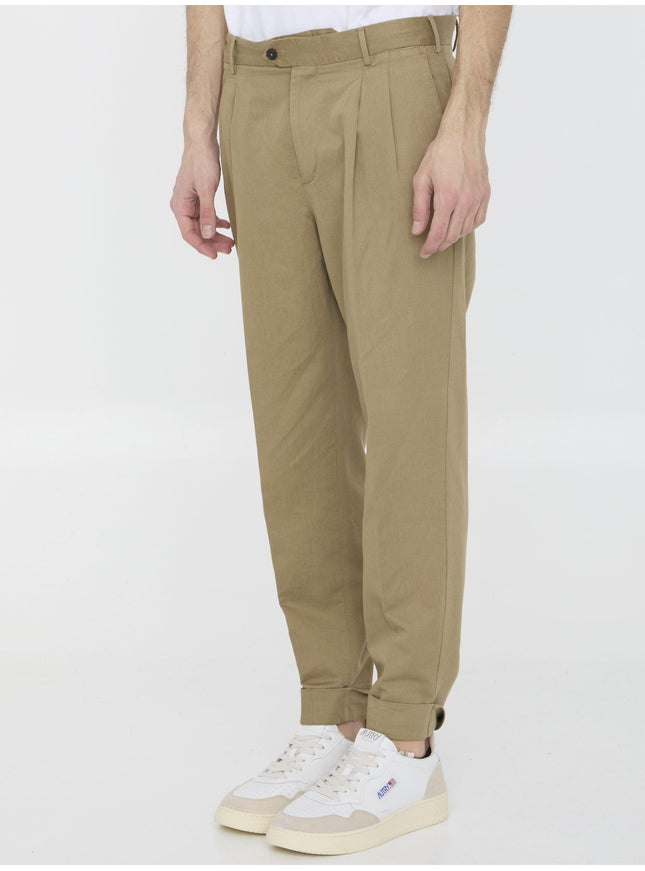 Pt Torino Cotton And Linen Trousers - Ellie Belle