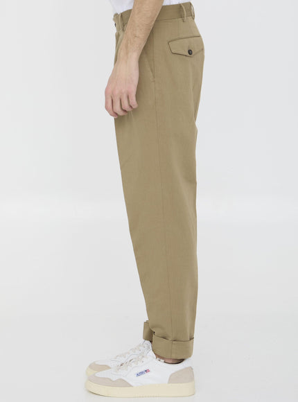 Pt Torino Cotton And Linen Trousers - Ellie Belle