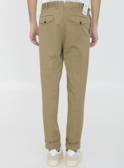 Pt Torino Cotton And Linen Trousers - Ellie Belle