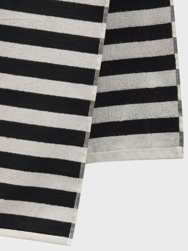 Ami Paris Black White Striped Beach Towel