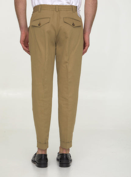 Pt Torino Cotton And Linen Trousers - Ellie Belle