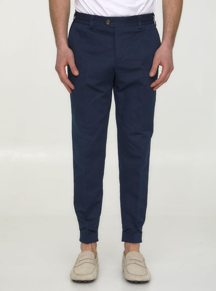 Pt Torino Cotton And Linen Trousers - Ellie Belle