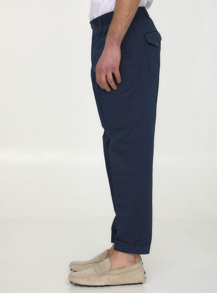 Pt Torino Cotton And Linen Trousers - Ellie Belle