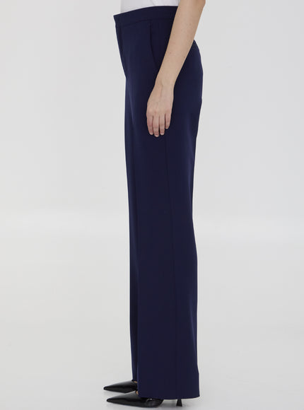 Tagliatore Adima trousers side view, blue straight-leg style