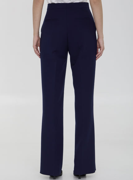 Tagliatore Adima trousers back view, blue straight-leg design