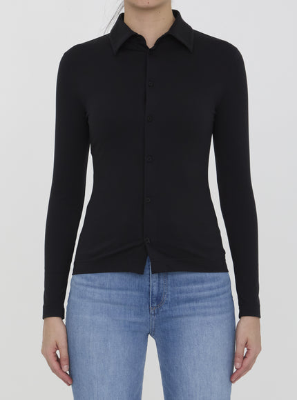 Balenciaga Stretch Shirt In Black