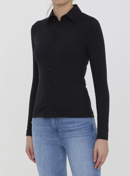 Balenciaga Stretch Shirt In Black