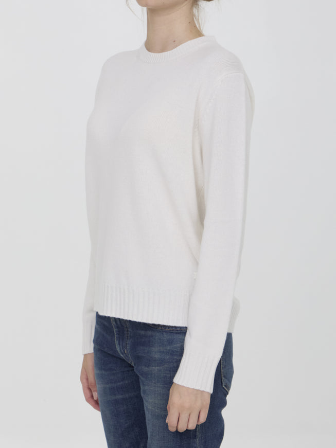 Max Mara Viglio Jumper in white cashmere, side view